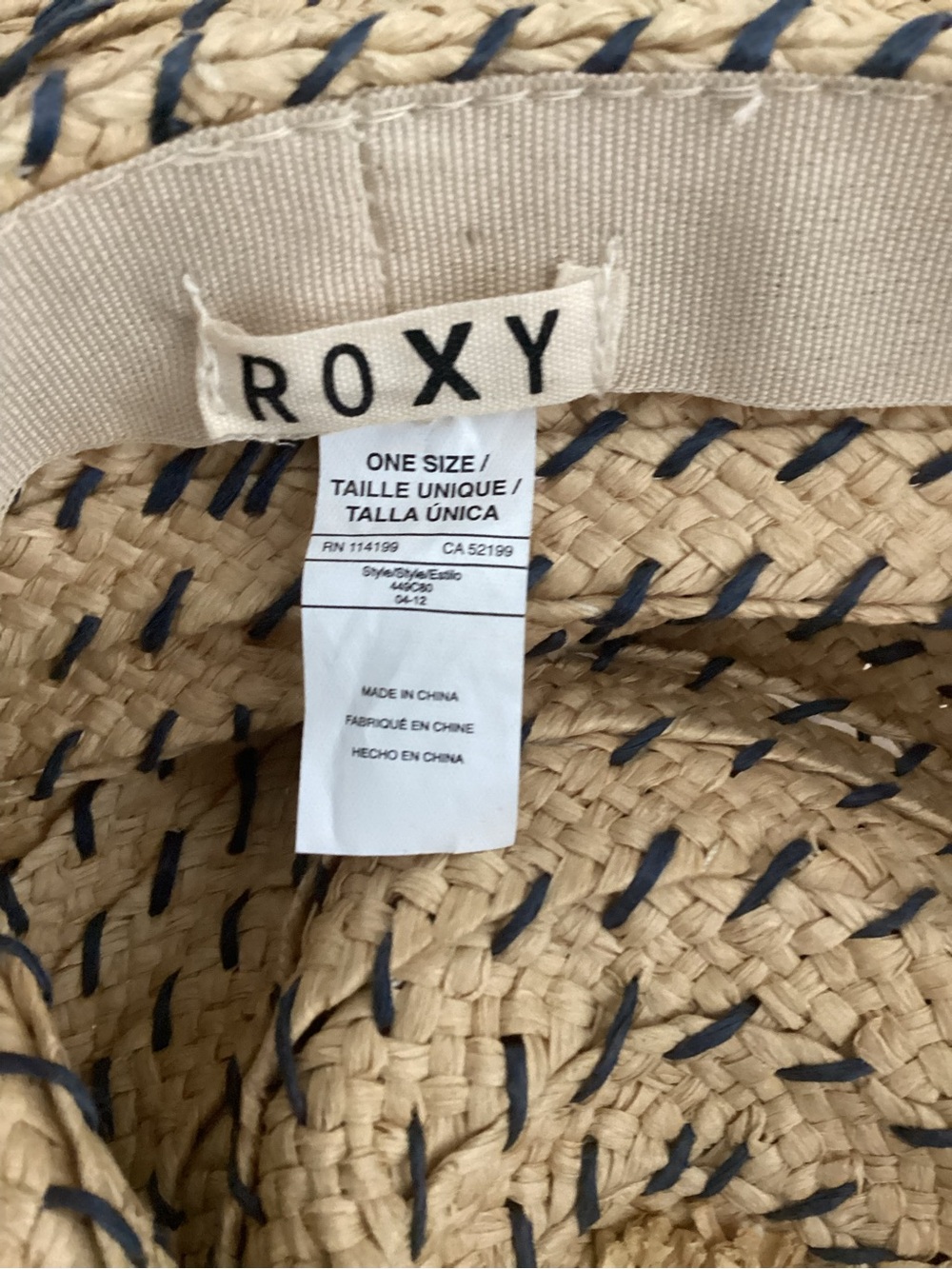 ROXY woven hat floppy hat EUC one size straw hat bead trim coastal festival - Picture 5 of 6